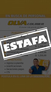 9.1K views · 18 reactions | Olva Informa欄 ¡Ten cuidado con las estafas!  Olva solicita vacantes solo en nuestras paginas oficiales: Nuestra web  https://www.olvacourier.com/bolsa-laboral Portal de empleo  https://pe.computrabajo.com/ Talento Olva  https://bit.ly/49IR2y6 Linkedin  https://bit.ly/3Jo8ZqN #NuestroCaminoEsRecorrerElTuyo #Olva #Envios #SiLlegaATusManosEsOlva #GarantiaOlva #Estafa #Lima #Provincias | Olva | Facebook