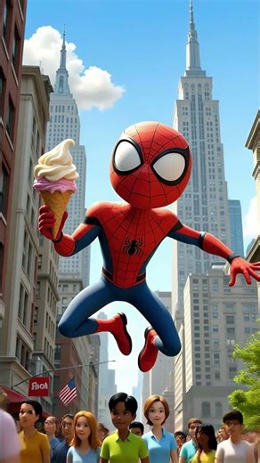 Spider-Man Eating Ice Cream 🕷️ | Funny Kids Cartoon | 3D Superhero Fun
