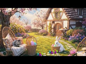 Easter Ambience with Piano – Cozy Spring Garden with Bunny & Cottage Vibes And Nature Sound
