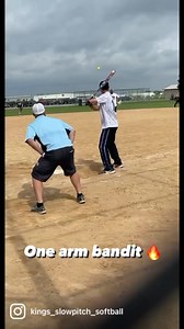One arm bandit Brian Mains got that sweet lefty swing ✅ | Kings Slowpitch Softball