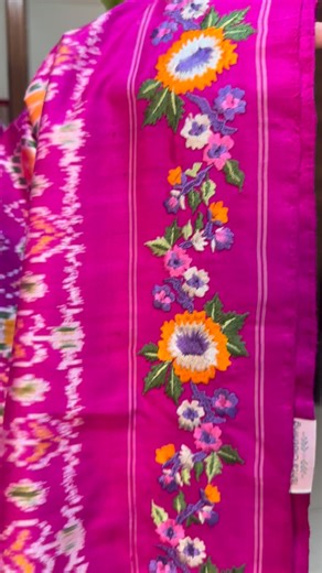 Ishta Clothing | Beautiful embroidery pure handloom ikkats🥰price:28000 #ishtaclothing #pureikkat #ikkatembroidery #embroiderysarees #ikkatembroideredsarees | Instagram