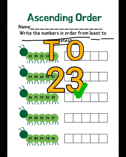 Ascending order worksheet for grade1 #fypviralシ #maths #grade1 | Kiddoctive - Homeschooling