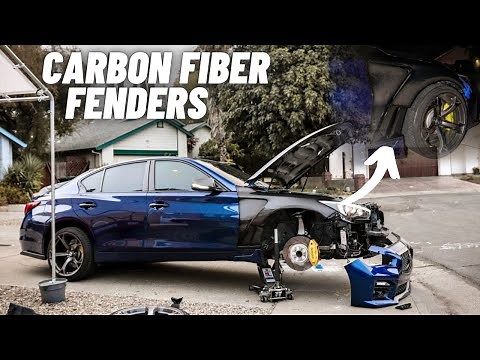 Q50 Carbon Fiber Fender Install (Jordan's Q50)