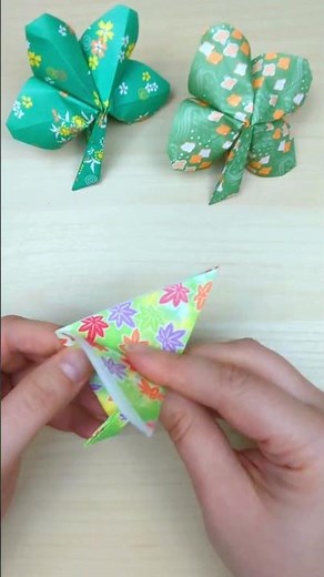 🍀 Kreativ ins neue Jahr: Origami-Kleeblatt als Glücksbringer 🍀 #origami #bastelideeneasy #kleeblatt