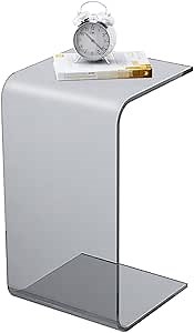 Side Table Acrylic C Table, Multipurpose Side Tables Living Room C Shaped End Table Acrylic Clear C Side Table for Bedroom, Living Room and Patio | 11.8 * 11.8 * 25.6IN