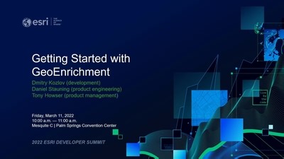 Getting Started with GeoEnrichment