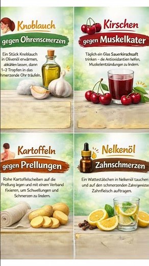 Omas Hausmittel gegen Ohrenschmerzen Zahnschmerzen Prellungen Muskelkater - Medizin aus der Küche
