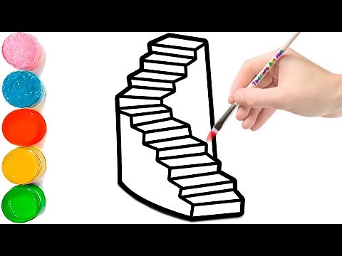 How to Draw a Spiral Stair for Kids | Spiral Stairs Drawing