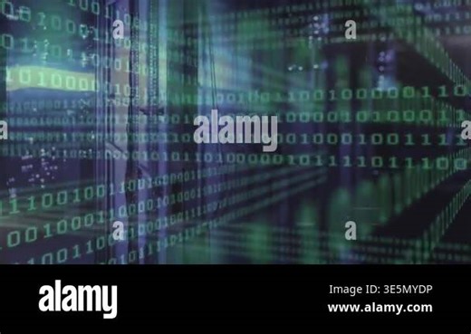 Animation of binary code on black background. data processing and technology concept digitally generated video Stock Video Footage - Alamy