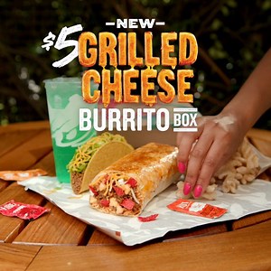 Nothing tops the Grilled Cheese Burrito… except melted, cheesy goodness. Grab the new $5 Grilled Cheese Burrito Box today. | Taco Bell