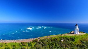 Sweeping coastal views alongside the lighthouse at Cape Reinga, the tip of New Zealand! #nzallover | InterCity NZ