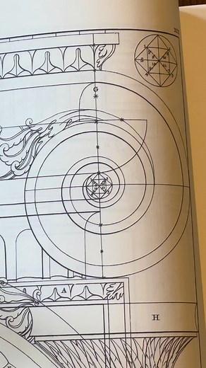 1.8K views · 3 comments | Ionic Volute: Secret Code, hidden in plain sight, in the eye of the volute. From Andrea Palladio’s Four Books of Architecture. #practicalgeometry #carpentryskills #volute #volutedesign #ionicorder #ioniccapital | Basswood Artisan Carpentry | Facebook