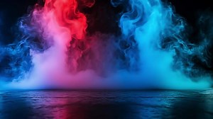 Download Abstract background with blue and red smoke on dark background. for free