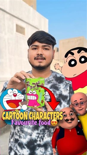 Eating Cartoon Characters 🤠 Favourite food!😍😁 #foodchallenge #doraemon #shinchan #shorts #yt
