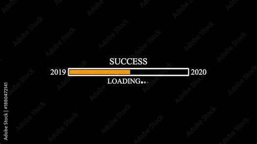 New year 2019 to 2020 progress bar loading, Progress Business Concept ,growth strategy, business planning ,alongside a success loading bar.Loading bar from 2019 to 2020 new year transfer animation.