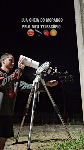 Lua cheia do morango visto pelo meu telescópio 😍🔭🍓🌕