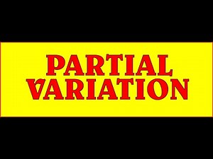 HOW TO SOLVE PARTIAL VARIATION. my simple maths