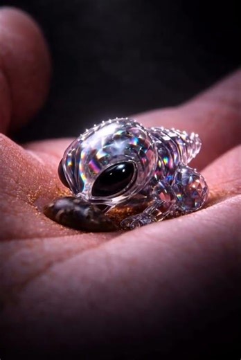 Glass alien reveals its secret inside your palm #mysterious #shorts #oddlysatisfying