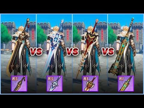 Varka 4★ Weapon Comparison (Prototype vs Tidal vs Serpent vs Stick) | Genshin Impact