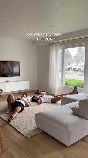 Year long rug search comes to an end! ✨ we finally found the perfect rug for our living room from @Rugs USA (AD) - this is the off white handwoven jute ribbed area rug :) We tried different sizes and designs but for our space, 8x8 square is perf and the neutral texture adds the layer of coziness that we’ve been missing without changing the vibe of the space. And since our space is open concept, it also creates a nice separation between our living room and kitchen. Adding or swapping a rug could