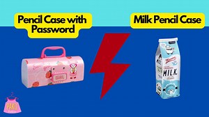 ✏(A)Pencil Case with Password vs (B)Milk Pencil Case ✏ which one do you like? *this is a fun family product review video 😍 | Pakupakiss