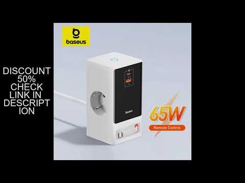Baseus 65W GaN Fast Charger Digital Desktop Power Strip 4000W 2AC Sockets APP Remote Control For Lap