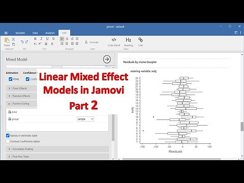 Linear mixed effect models in Jamovi | 2 | REML & Random Intercepts