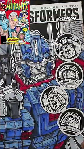 MARVEL ARTIST redraws FAMOUS COMIC COVERS with TRANSFORMERS? NEW MUTANTS #87 !