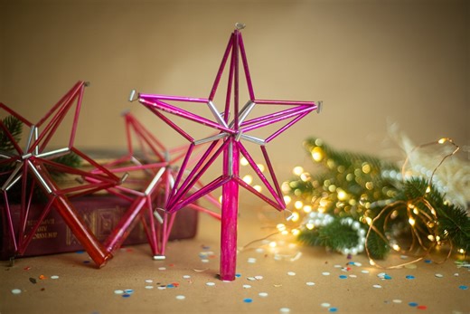 Vintage Glass Star Tree Topper, Beaded Christmas Ornament, Retro Holiday Decor - Etsy