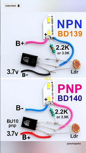 “Automatic LED Light Control Using LDR with BD139 / BD140 Transistor | Simple 3.7V Day Night Switch