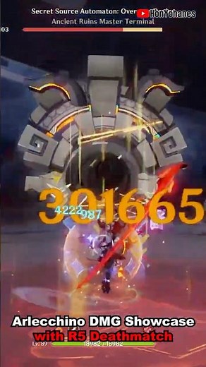 ARLECCHINO DMG SHOWCASE WITH DEATHMATCH #arlecchino #genshinimpact #genshin #genshinclip