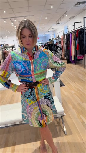 Versace silk print shirt dress NWT size 40 595.00 As always please DM @luxeluxurylabels for purchase we do NOT use whats app . We accept all major credit card, we do NOT take Venmo, zelle, or cash app #designer #fashionstyle | Luxe luxury labels