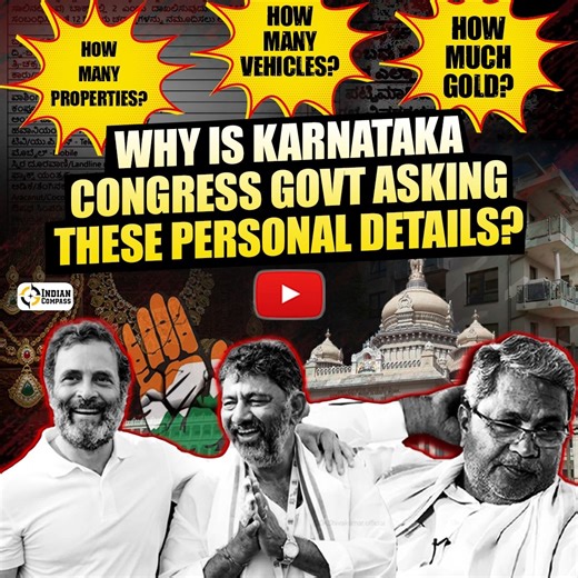 91K views · 1.4K reactions | Karnataka Congress Govt is collecting sensitive personal asset details. Watch to know why it is problematic. | Indian Compass | Facebook