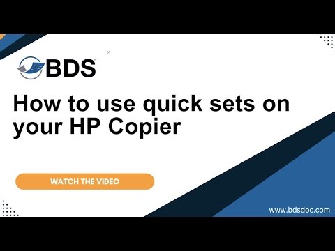 Creating Quick Sets on HP Multifunction Copiers