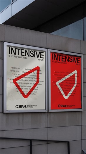 Studio Merge on Instagram: "Born in Berlin, the new SHARE identity channels the city’s industrial spirit: raw, rigorous, and stripped of all excess, as demanding as the dancers repertoire itself. The identity centers on a living wireframe. A dynamic, shape-shifting container that expands and contracts to hold the unpredictability of movement. It breathes with the dancer, creating space for the content. From the strategic foundation to the immersive web experience, we developed a strict, function