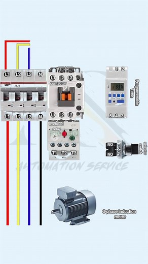 🔌 DOL Starter Wiring with Timer _ Selector Switch #automation_service #education #electricity #electricalwork #electricalengineering #industrial #electrical | Automation Service