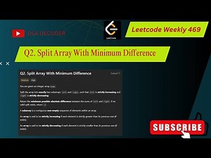🔥#leetcode Weekly Contest 469 | Q2 Split Array With Minimum Difference | Full Explanation🚀 #coding