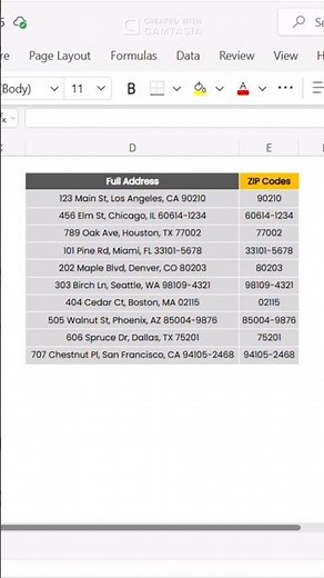 Extract ZIP Codes in Excel with REGEXEXTRACT
