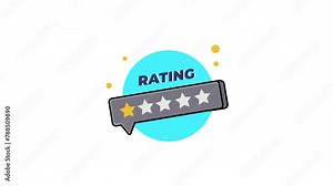 1 Star Rating Animation Video. Customer Review or Customer Feedback Concept Animation