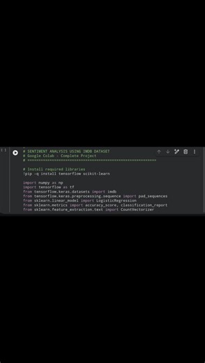 #machinelearning #artificialintelligence #nlp #sentimentanalysis #python #tensorflow #scikitlearn #datascience #logisticregression #countvectorizer #imdbdataset #learninginpublic #techprojects… | Vijayalakshmi M
