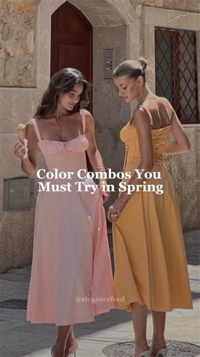 35K views · 473 reactions | Spring color combos to try out this season! Comment “guide” and I’ll send you the free color combo & dressing guideWhich combo is your favorite?#colorcombos #colorcombooutfit #springcolors #springcolorpalette #springoutfit #colorcombinations #elegantcolors #elegantcolorscheme #richcolors #howtolookexpensive #elegantoutfitsideas #colorcomboinspo #classystyle #elegantlady #quietluxuryfashion #oldmoneyaesthetic | Elegance Feed | Facebook