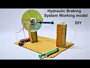 how to make hydraulic braking system working model for science project using cardboard | DIY pandit