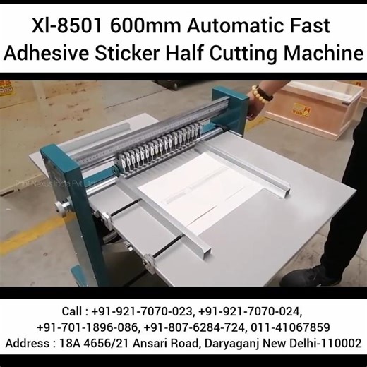 XL-8501 600mm Automatic Fast Adhesive Sticker Half Cutting Machine | High Speed Sticker Cutter