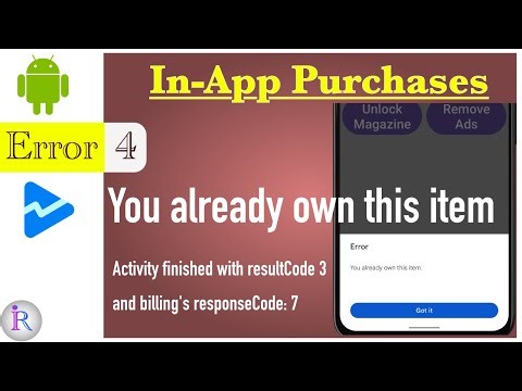 In-App Purchases Error 4 - "You already own this item".