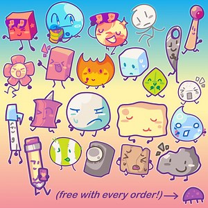 2" Battle for Dream Island (BFDI) Stickers! - Etsy