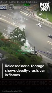 Released aerial footage from the Seminole County Sheriff's Office shows a man speeding and then crash into a vehicle, killing two men. The suspect was taken into custody.
