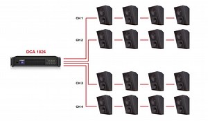 QSC specs for parallel-wired surrounds vs single speakers