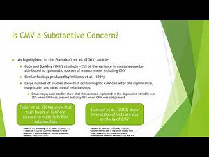 Common Method Variance Overview