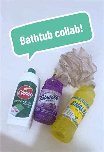 Bathtub scrub collab! My first ever collab! Thank you @Amanda's Cleaning Addiction for collabing with me! Make sure you go check out her version!! 💜💛 We used lavender and lemon scents, cream comet and a loofah to clean the bathtubs! I am obsessed with lemon and lavender right now! 💛💜 #cleantok #cleaningasmrvideo #cleaningtiktok #scrubbingasmr #cleaning