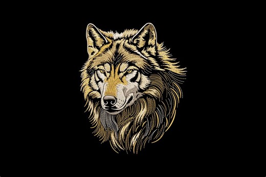 Wolf Head Embroidery Design. Detailed Forest Animal Pattern Machine File. Instant Download - Etsy